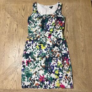 Ann Taylor Petite women's‎ 2P Multicolor Floral Print Sleeveless Sheath Dress
